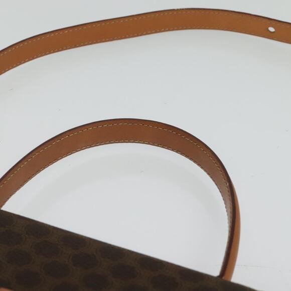 CELINE Macadam Canvas Hand Bag Pvc Leather Brown Gold - Picture 8 of 13